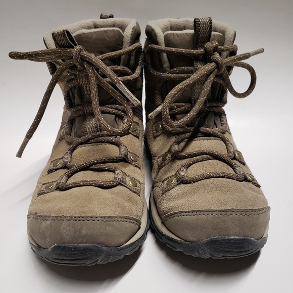 Columbia techlite mid hiking boots, brown leather size 6 women's BL1648-227 - Picture 8 of 11